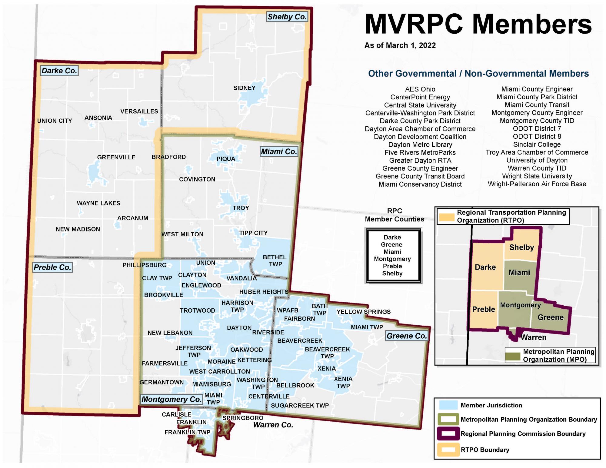 MVRPC member map MVRPC Member Map