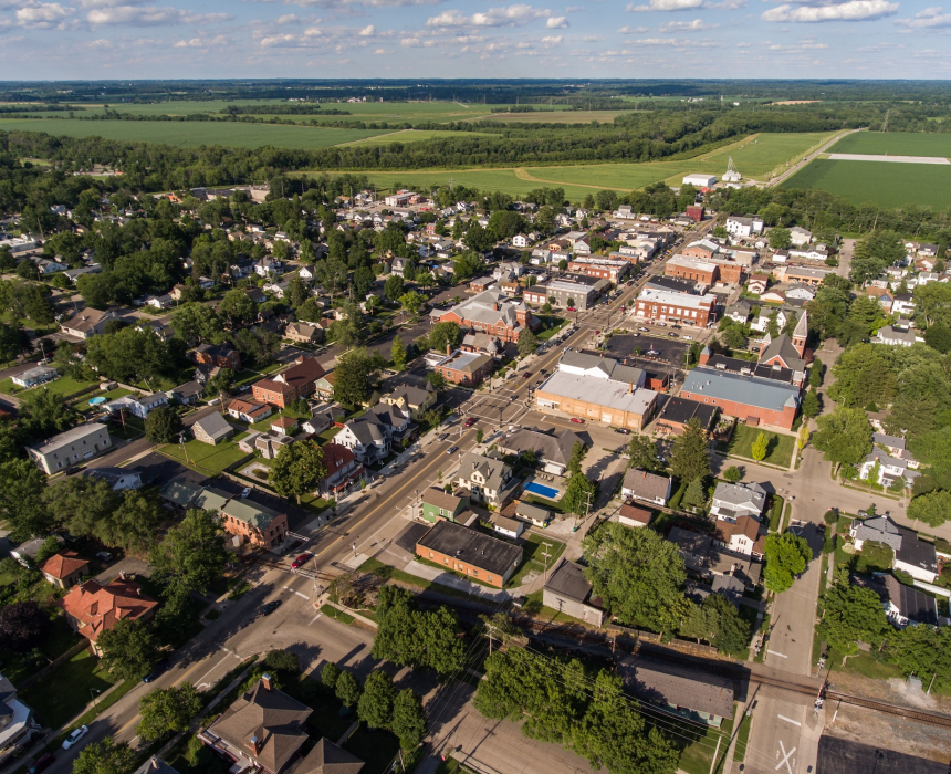 Aerial photo of Tipp City, Ohio in Miami County