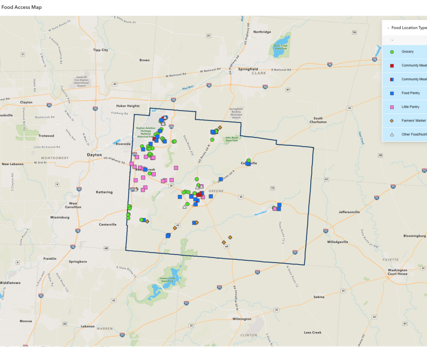 image of a screenshot showing data on a map
