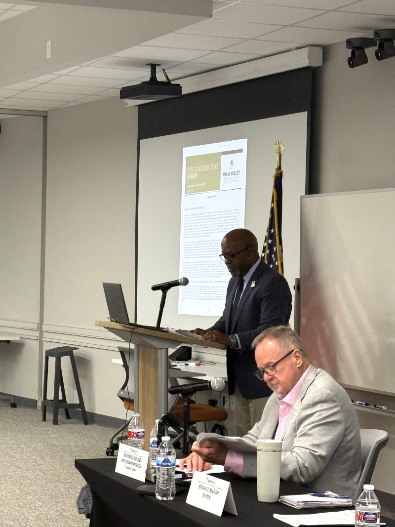 Brian Martin MVRPC Executive Director presenting at board meeting