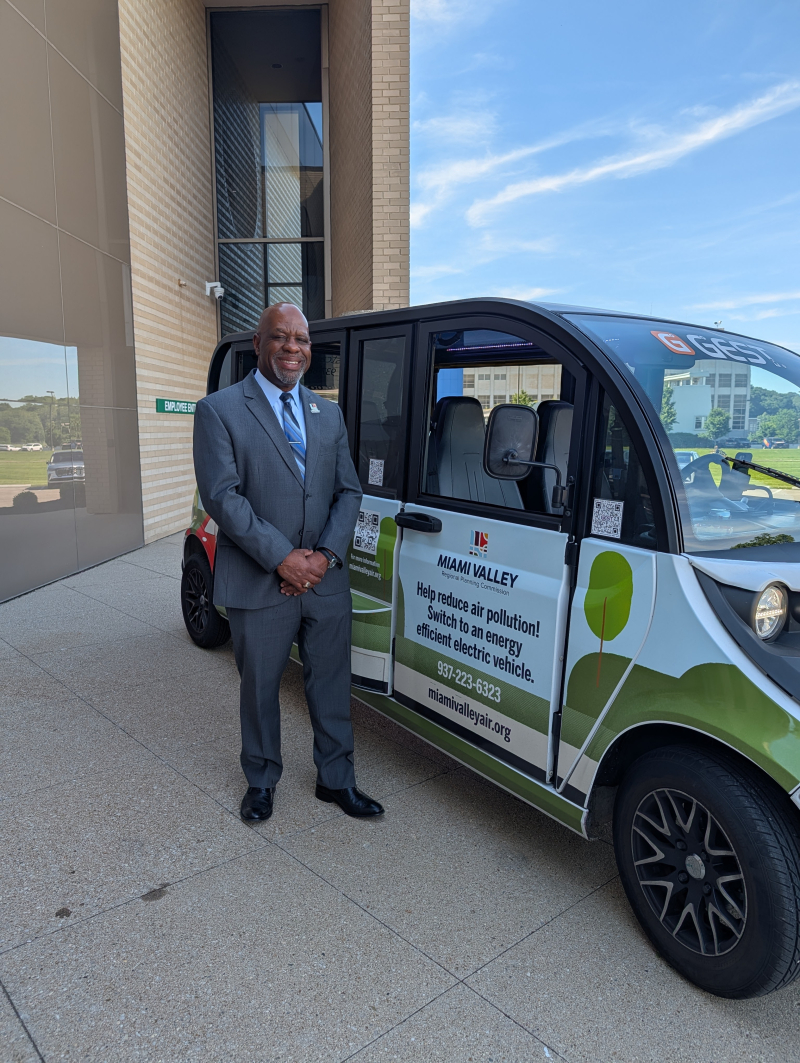 Executive Director Brian Martin with Gest Cart EV showcase
