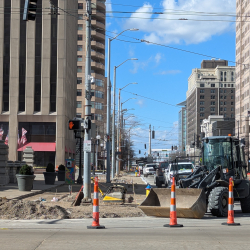 Construction on Main Street, in Dayton, OH