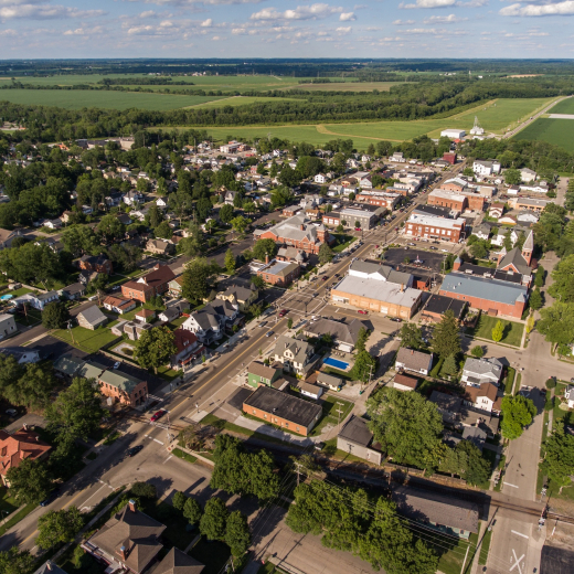 Aerial photo of Tipp City, Ohio in Miami County