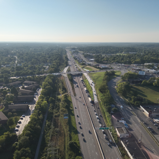 A drone view of US 35 and the surrounding area